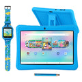Contixo 10" Android Kids Tablet and Smart Watch Bundle 64GB, Includes 80+ Disney Storybooks & Stickers (Value $400), Kid-Proof Case with Kickstand & Stylus, (2023 Model) - Blue