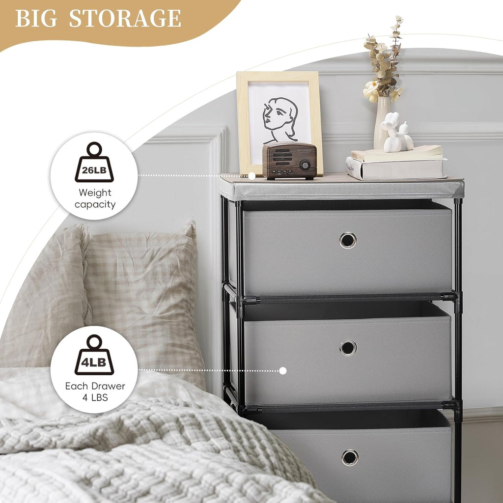 Fabric Storage Dresser with 4 Drawers for Bedroom L8107