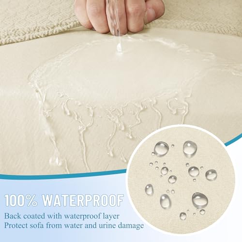 Waterproof Sectional Couch Cushion Covers 11 Pieces Stretch Jacquard L Shaped Sofa Slipcover A930203