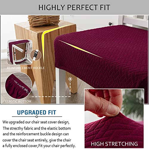 Waterproof Jacquard Chair Seat Covers for Dining Room, Removable Washable, Set of 2 F5675
