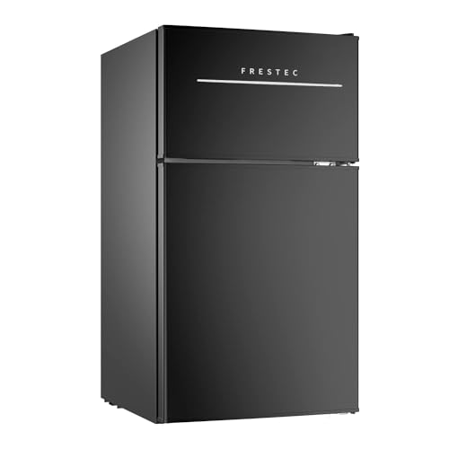 Frestec 3.1 CU' Mini Fridge with Freezer,2-Door Compact Refrigerator,Small Refrigerator for Bedroom Dorm Office Apartment, Silver (FR 302 SL)