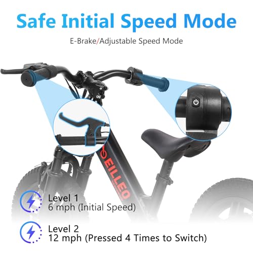 Kids Electric Balance Bike, 100W, 3 Speed Modes, 12" Tire H4235