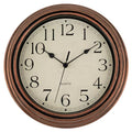 Foxtop Retro Silent Non-Ticking Round Classic Clock Quartz Decorative Battery Operated Wall Clock for Living Room Kitchen Home Office 12 inch (Bronze)