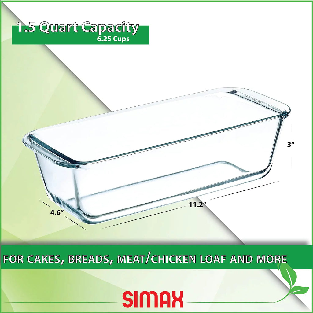 Glass Loaf Dish, Borosilicate, Dishwasher Safe Y838790