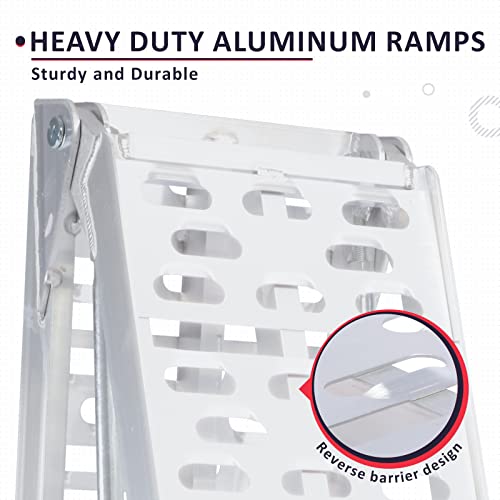 Truck Loading Ramps with Support Legs, 7.5FT Aluminum Folding Ramps, 2650lbs Max Loading, 2Pcs E6452