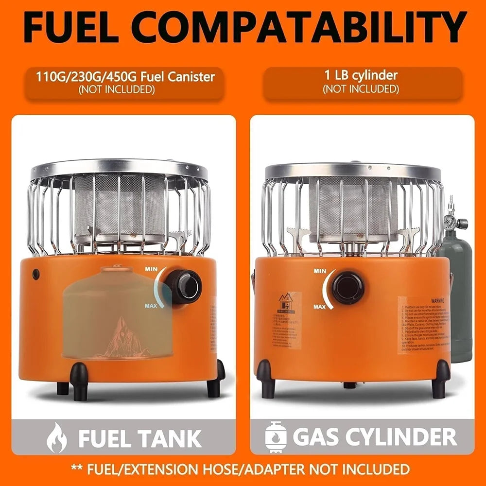 Portable Propane Heater & Stove with Fireproof Gloves, Outdoor Camping Q4243