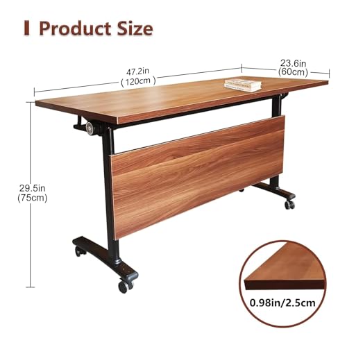 White Folding Conference Table 8FT with Wheels W937