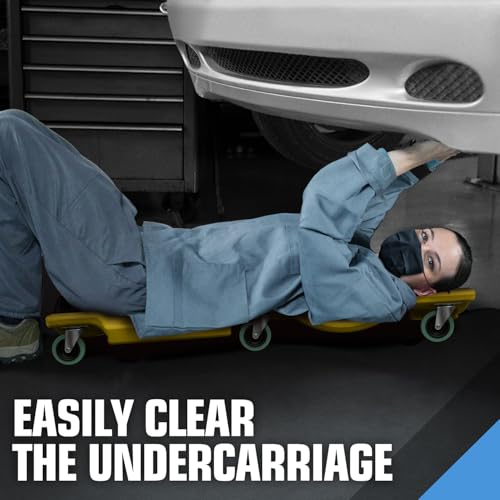 Low Profile Automotive Creeper with Padded Headrest, Red U80837