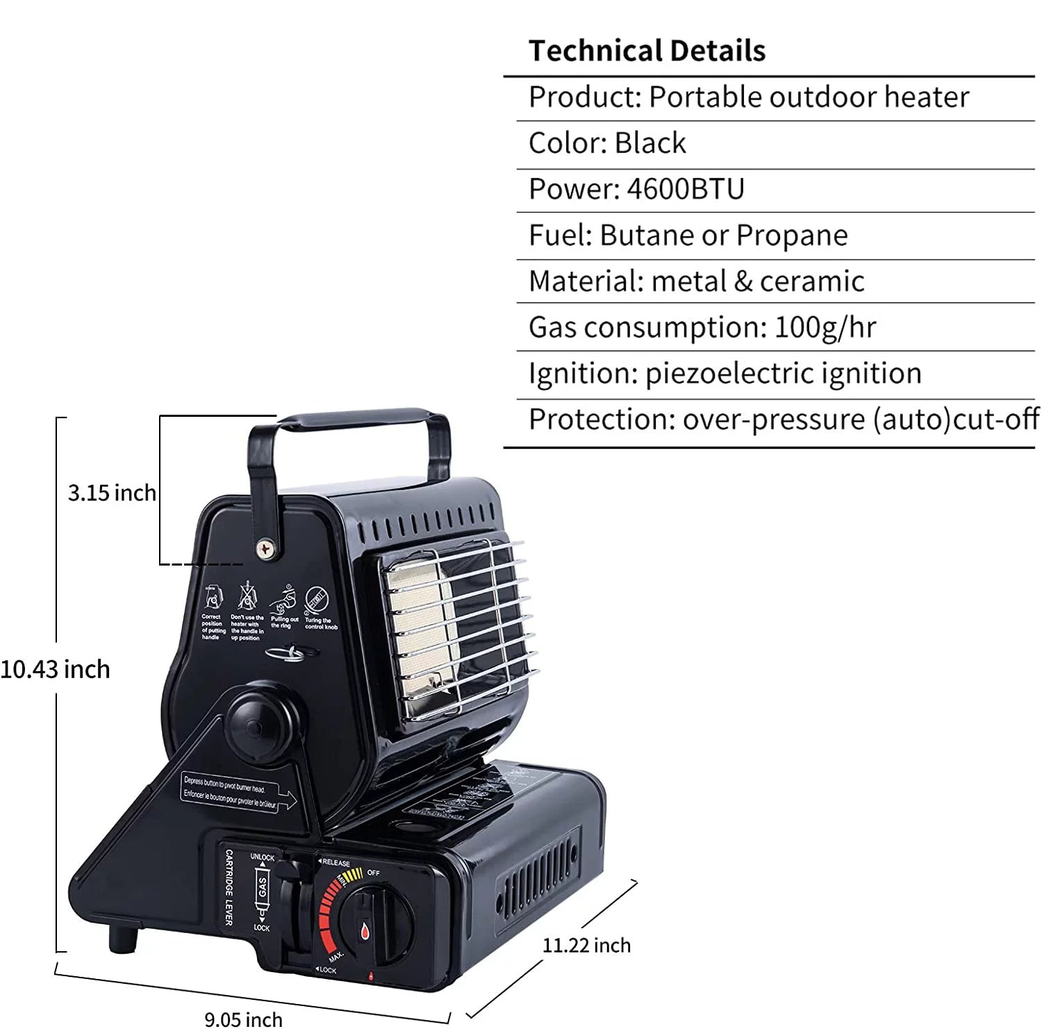 Portable Dual Fuel Heater for Camping O693