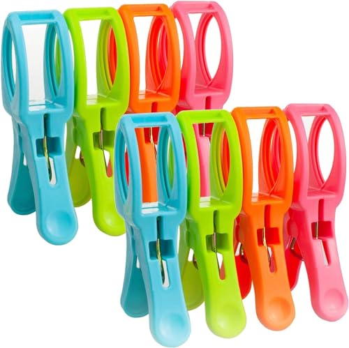 Beach Towel Clips for Chairs, Large Plastic Clothes Pins for Pool U120645