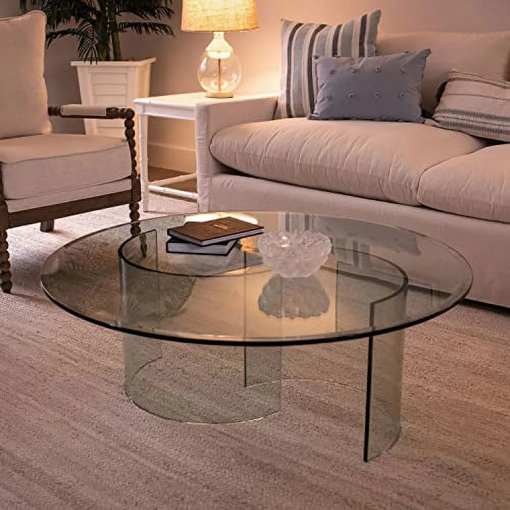 26" Round Tempered Clear Glass Table Top S581