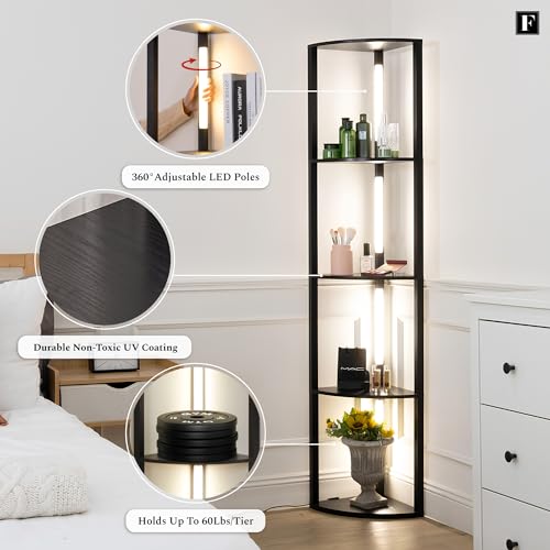 LED Display Shelf with Dimmable Lights for Living Room B36628