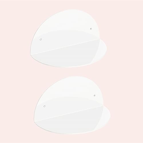 Acrylic Floating Shelves 2-Pack, 8-Inch, Wall Mounted, White T834919
