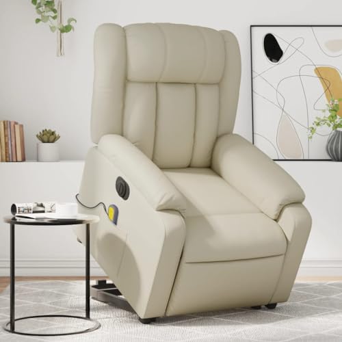 Gray Faux Leather Electric Massage Recliner Chair with Power Lift W32081