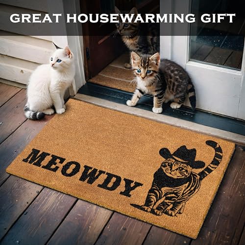 Cat Front Door Mat 30x17 Inch, Coir Outdoor Doormat T726
