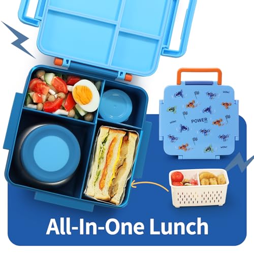 Kids Lunch Box with Thermos, 4 Compartments, Insulated, Drop-Proof, Dishwasher Safe I175