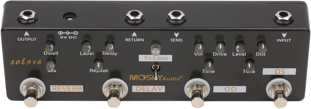 5-in-1 Multi Effect Guitar Pedal with Reverb Delay Overdrive Distortion K14385