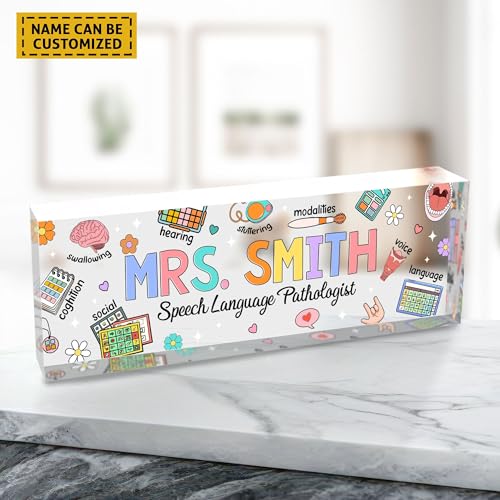 Personalized Librarian Desk Name Plate, Acrylic Block Gift I642516