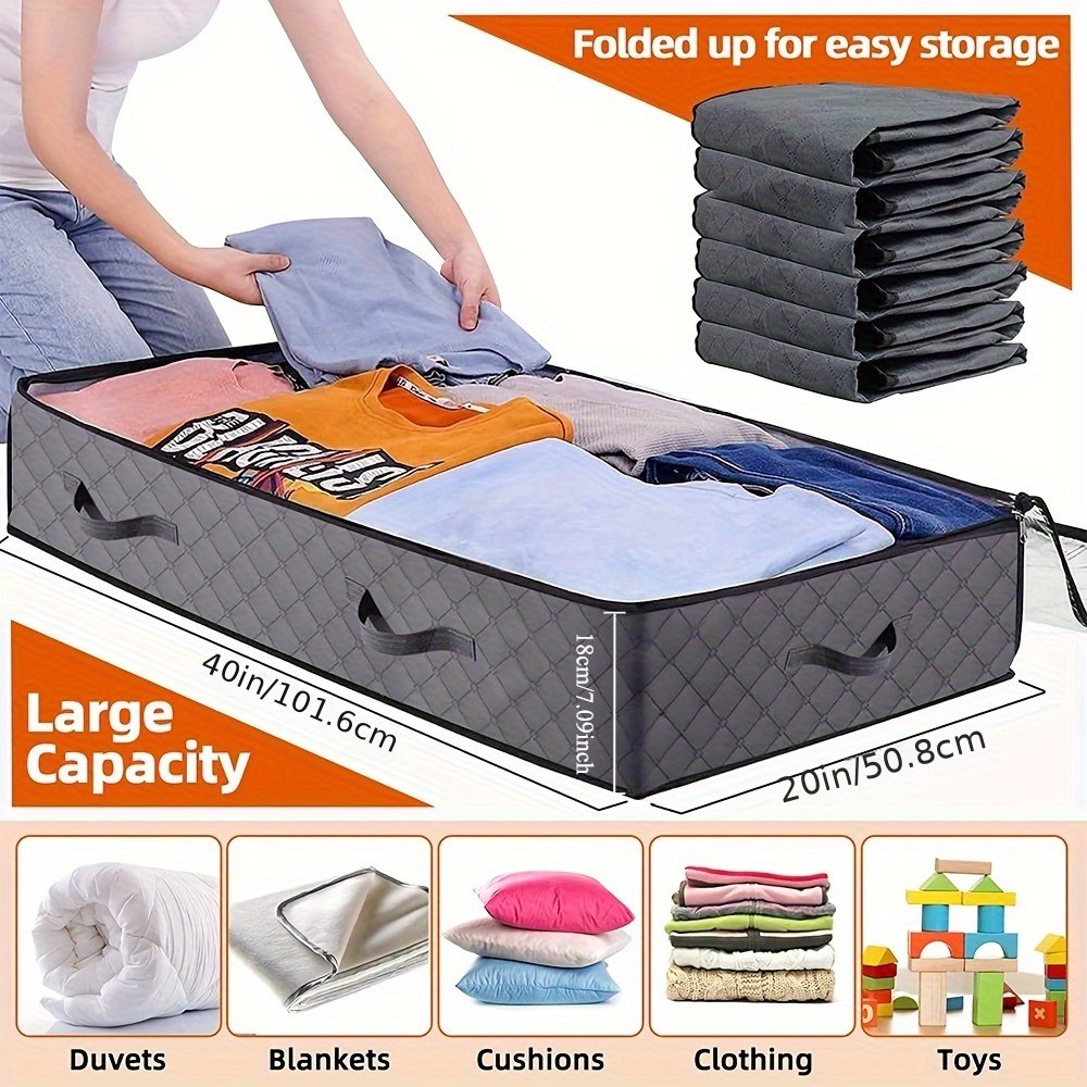 Heavy-Duty Underbed Storage Bags with Handles, Large Capacity X96867