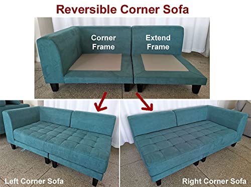Modern Microfiber Fabric Sectional Couch Sofa Set U74797