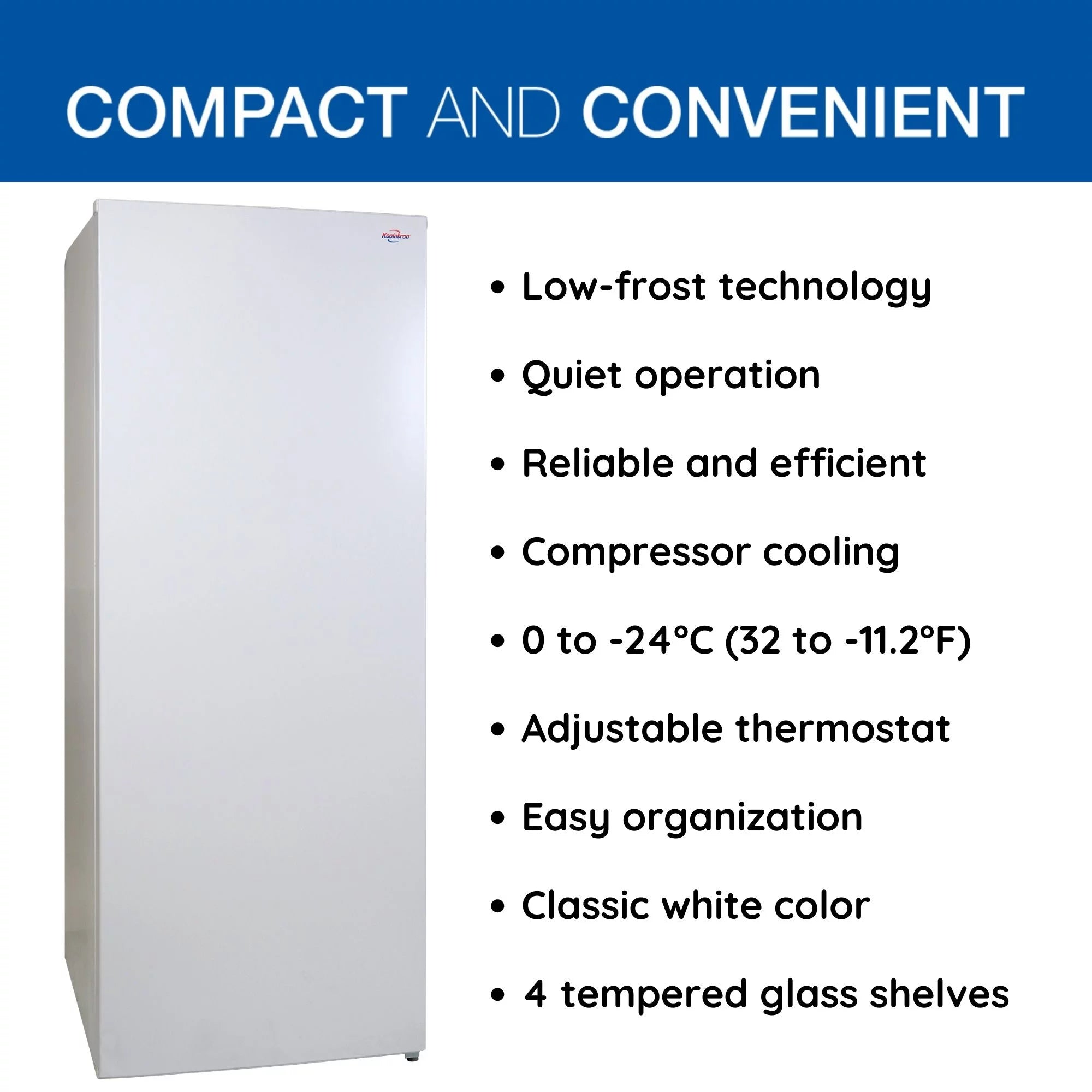 Upright Freezer, 7.0 cu ft, White, Low-Frost, Flat Back Z719