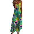 Maxi Dresses for Women 2024 Casual Spaghetti Strap V Neck Long Dress Trendy Vacation Beach Summer Sun Dress