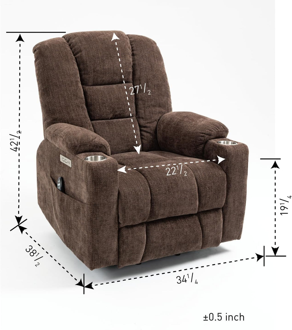 Massage and Heat Lift Recliner Chair for Elderly, Brown P72034