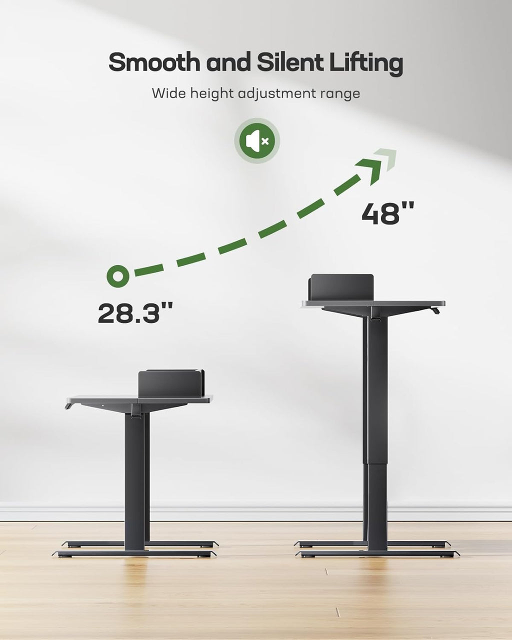 Electric Standing Desk with Dual Drawers, Height Adjustable, Home Office, Black G6862