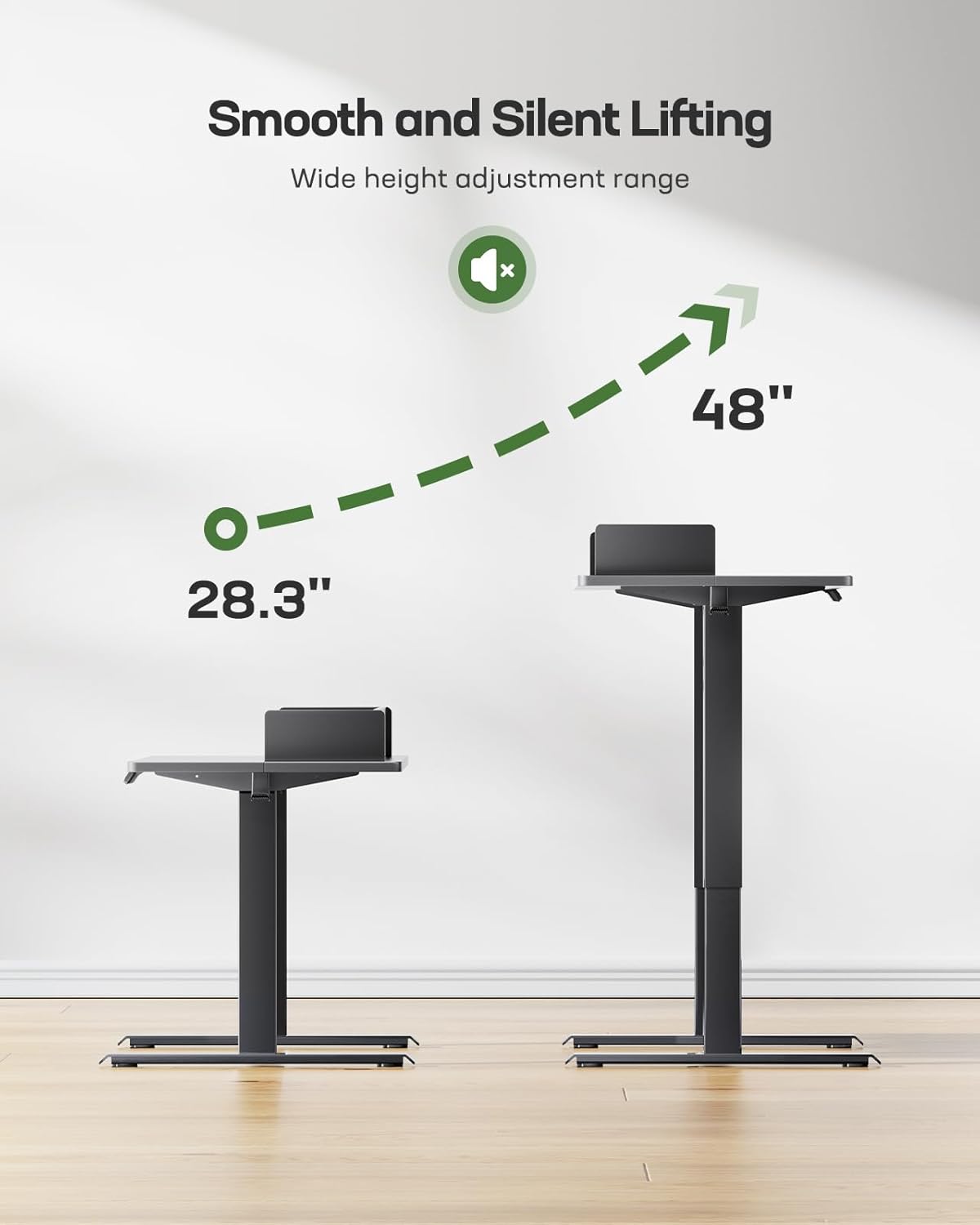 Electric Standing Desk with Dual Drawers, Height Adjustable, Home Office, Black G6862