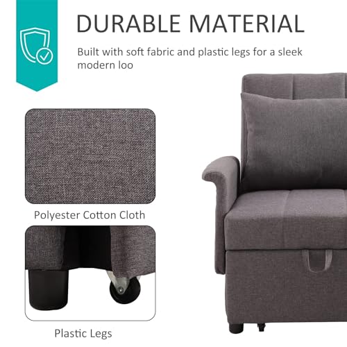 Convertible Sleeper Chair Bed with Adjustable Backrest and Pillow F493780