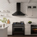 IKTCH 30 inch Black Wall Mount Range Hood, 900 CFM Ducted/Ductless Stainless Steel Vent Hood with Gesture Sensing & Touch Control Switch Panel, 2 Pcs Adjustable Lights(IKP02-30-BSS)