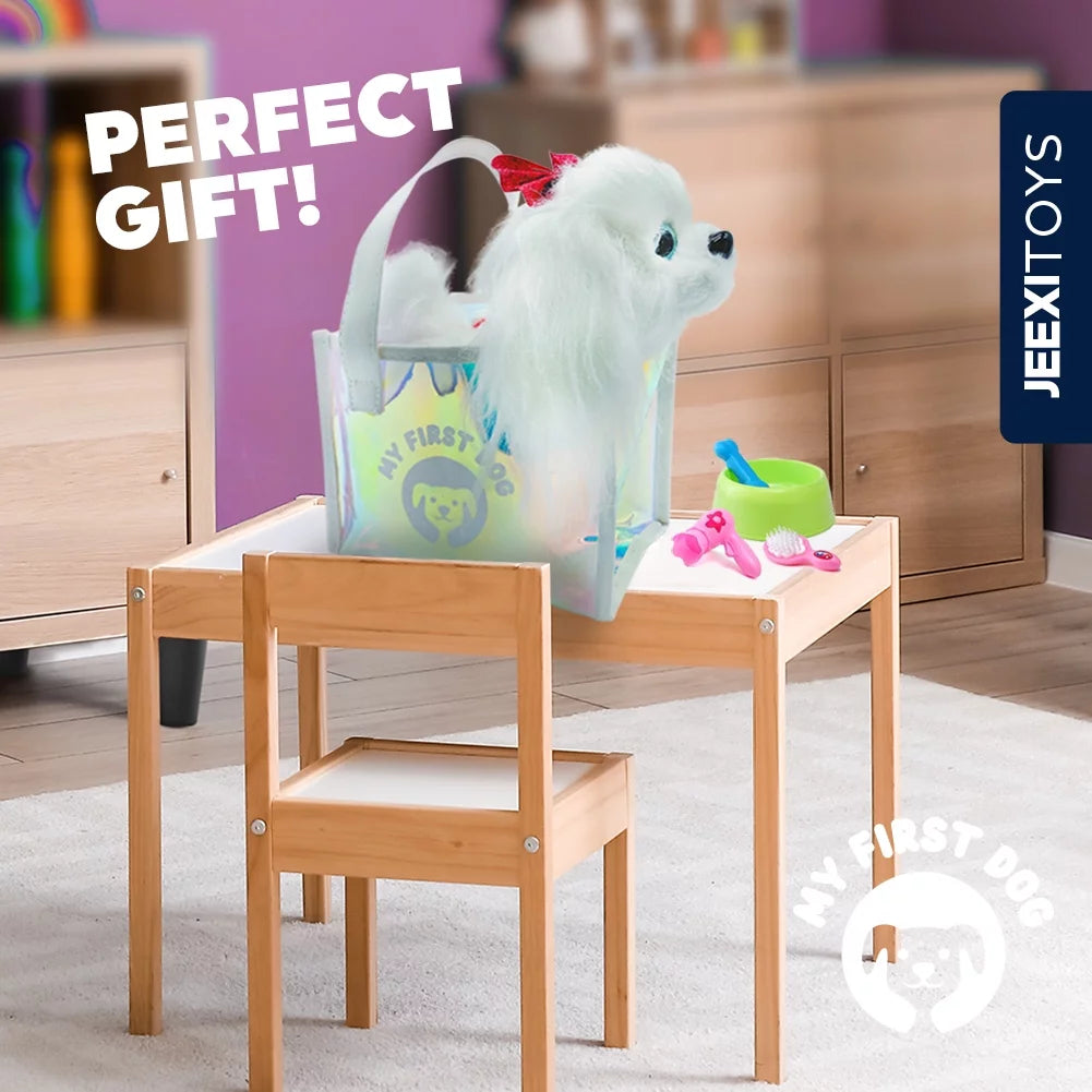 Walking Barking Toy Dog with Remote Control Leash, Plush Puppy Interactive Toy for Kids B804