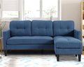 Grepatio Convertible Sectional Sofa Couch, L Shaped Couch with Reversible Chaise, 3-Seat Couch Sofa Sectional for Living Room and Small Space (Black)