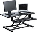 32 Inch Adjustable Height Standing Desk Converter Wide Laptop Riser or Dual Monitor Workstation, Black