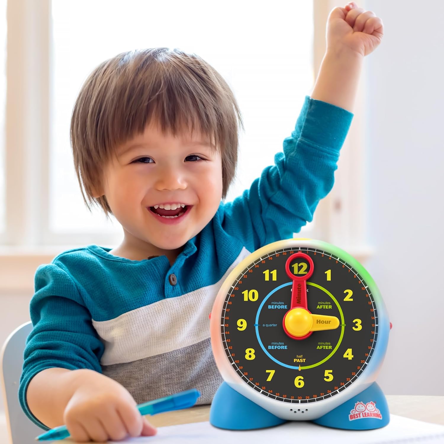 Talking Learning Clock for Toddlers - Teach Time with Light-Up Quiz and Music H16969