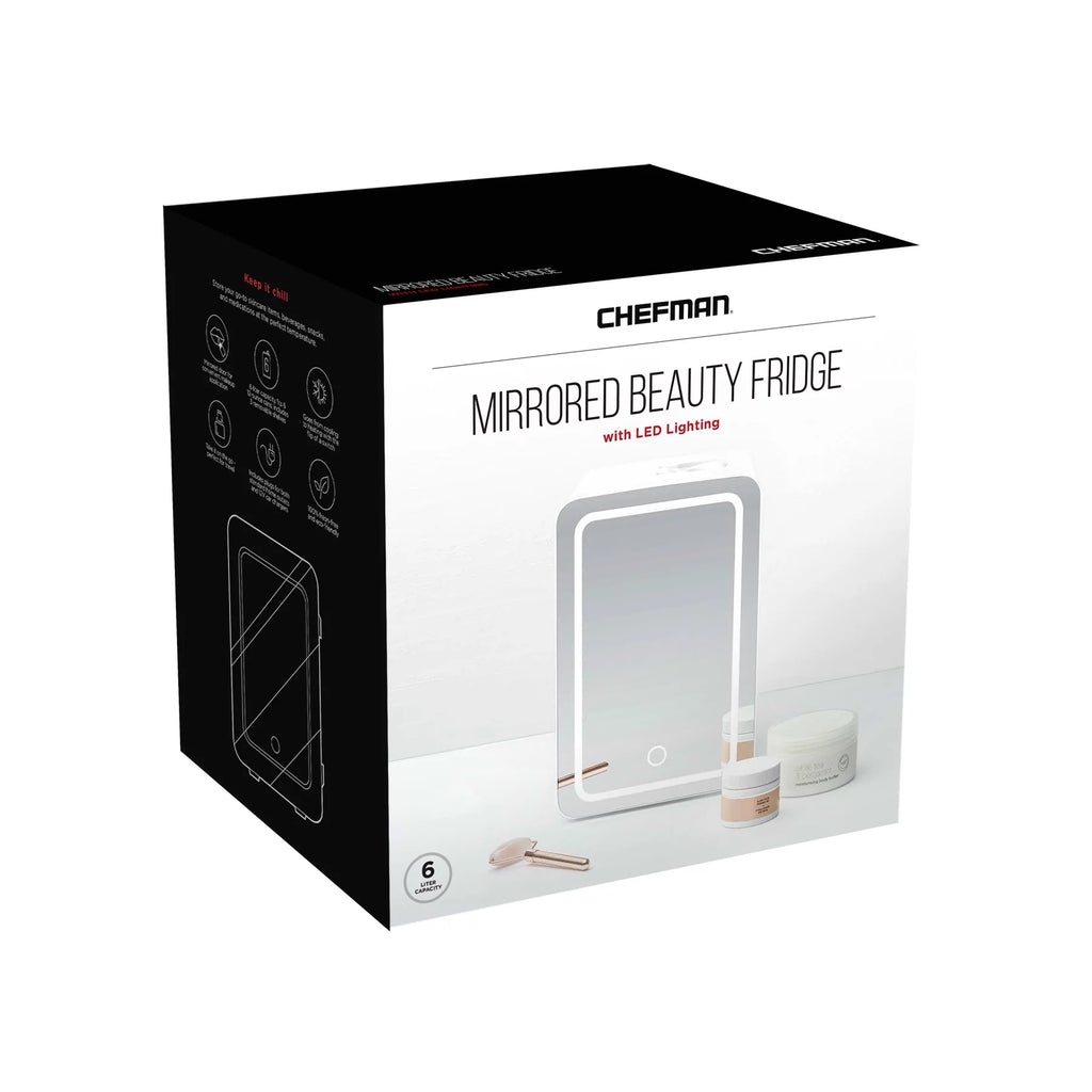 Portable 6L Mini Fridge with LED Light, Heating and Cooling - White I711