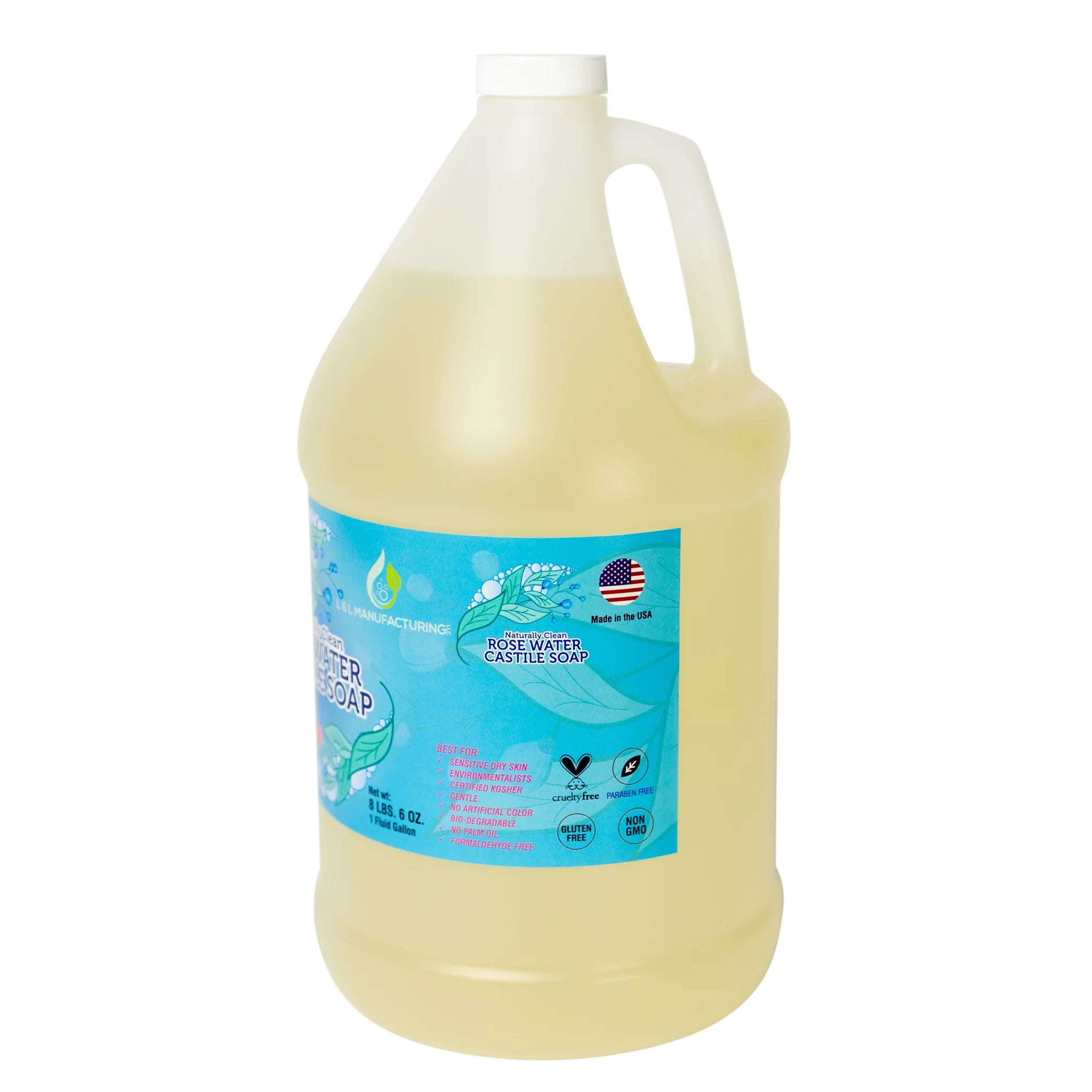 Rosewater Castile Liquid Soap, 1 Gallon G410449