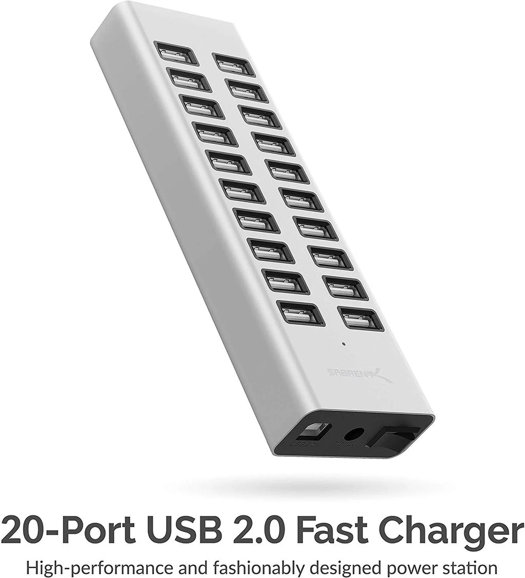 20 Port USB 2.0 Fast Charger with 12V Power Supply H3595
