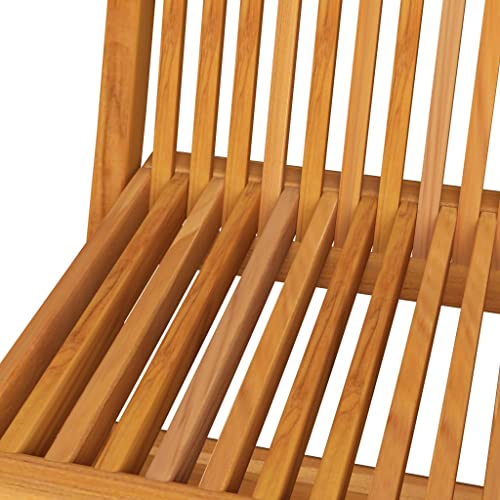 Folding Patio Chairs with Beige Cushions, Solid Teak Wood, Set of 6 Y7987