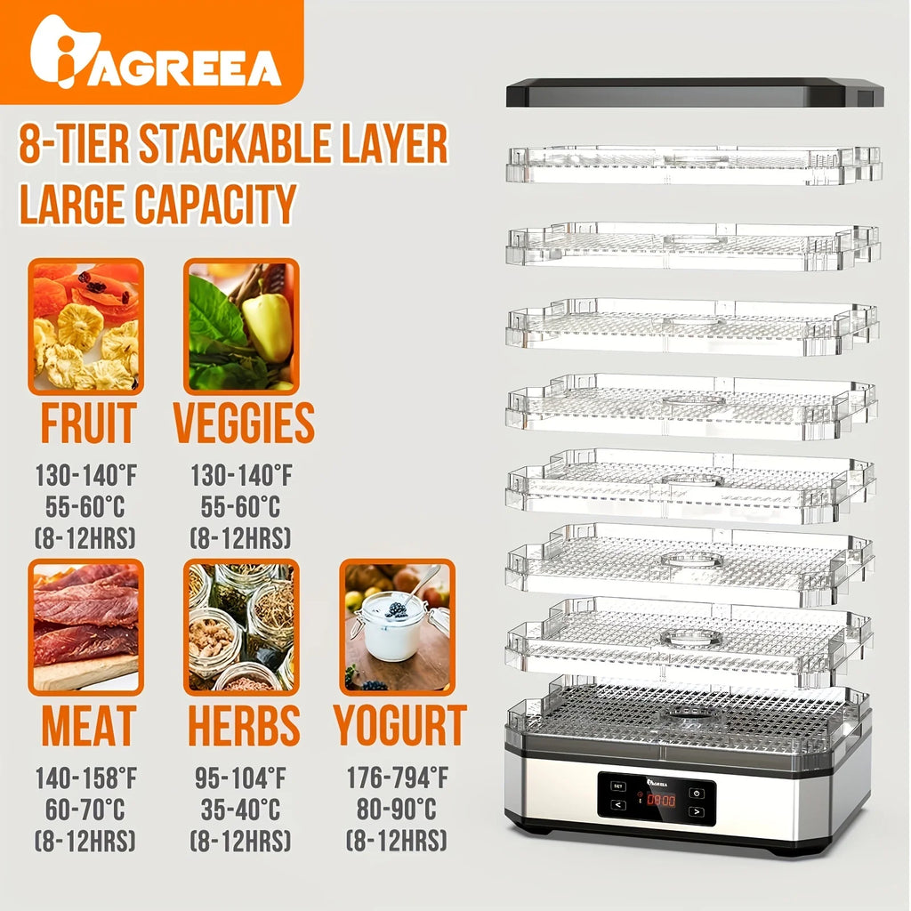 Food Dehydrator with 8 Trays, Digital Timer and Temperature Control P32552