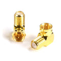 THE CIMPLE CO Gold Coaxial Cable Right Angle Connector - 25 Pack - for Tight Corners and Flat Panel TV Mounting - 90 degree F Type Adapter for Coax Cable and Wall Plates