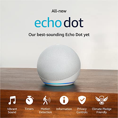 Echo Dot 5th Gen Smart Speaker with Alexa, Glacier White I29590