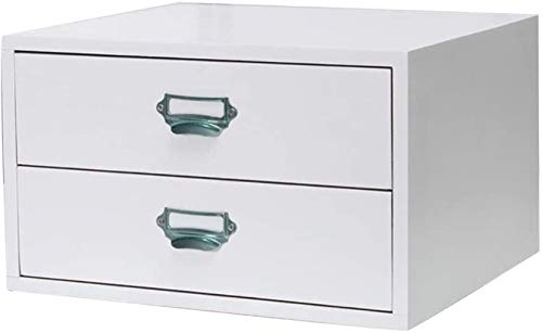 File Cabinets Wood Multifunctional Office Supplies Multilayer Desktop Organizer Storage Box with Drawers for Monitor Stand/Printer Platform-File Rack (2 Layer)