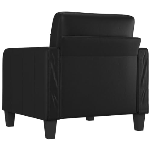 2-Seater Faux Leather Sofa for Living Room, Black S59699