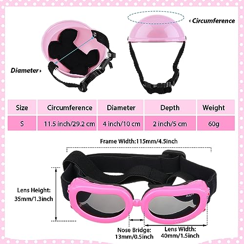 Dog Helmet and Goggles Set for Small Dogs, Blue S316382