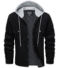 EKLENTSON Men's Corduroy Winter Warm Quilted Lined Padded Hoodies Cotton Casual 5 Pockets Hooded Button Down Jackets & Coats