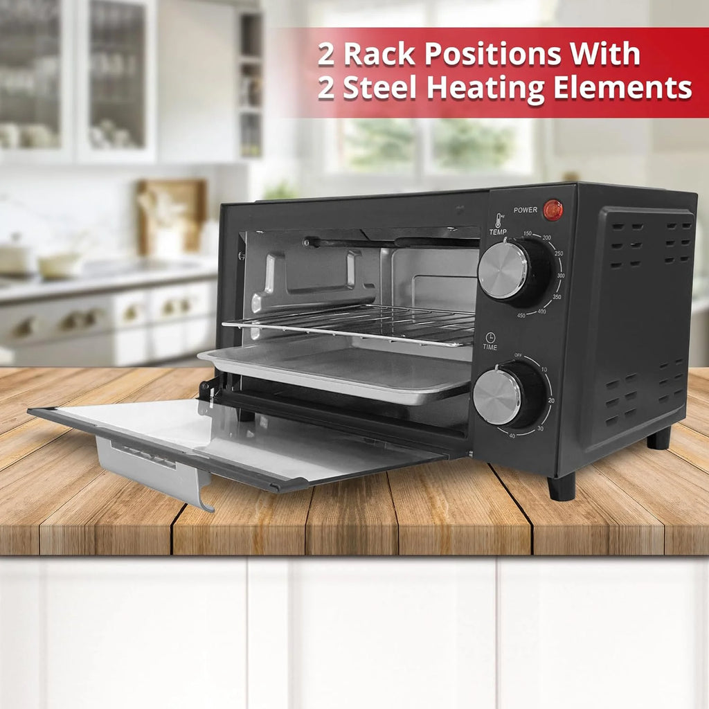 Toaster Oven with Baking Tray, Temperature Control, Timer, Black H772602