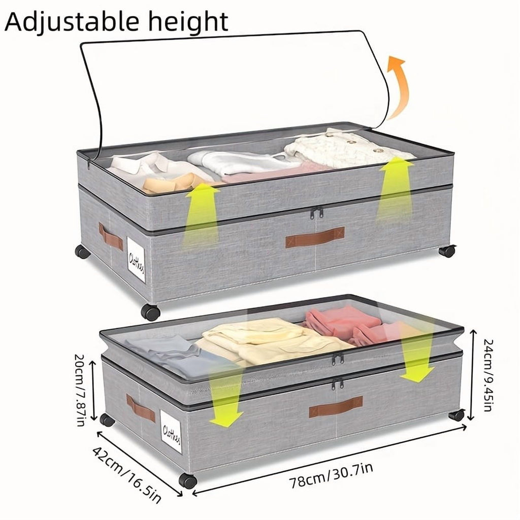 Under-Bed Storage Bins with Wheels and Clear Window Z7561