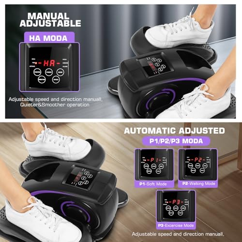 Under Desk Elliptical Machine with Electric Pedal Exerciser and LCD Display C7386