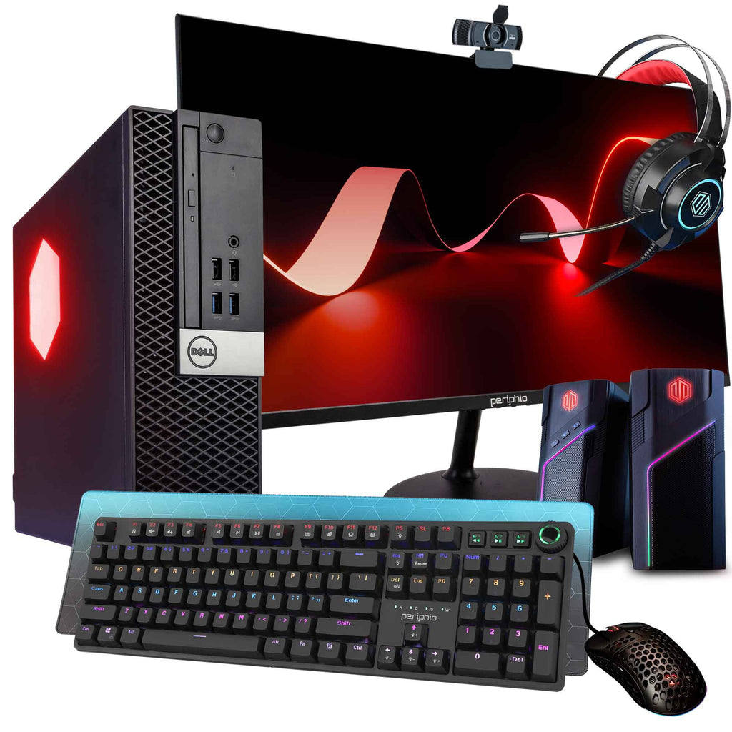 Dell Prebuilt RGB Gaming Desktop Computer | Core i7 + GeForce GT 1030 2GB GPU | 1080p Gaming PC | 16GB DDR4 RAM | 500GB SSD | Wi-Fi 5G + Bluetooth | Windows 10 Pro | New 24in LCD Monitor